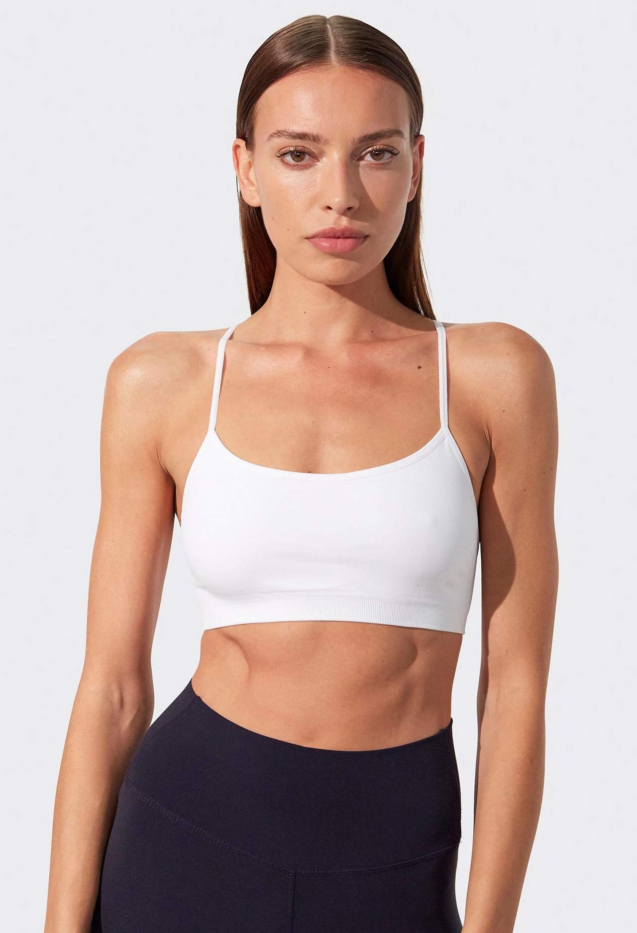 white seamless light weight bra